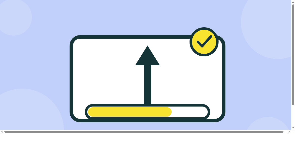 Illustration of a stalled upload progress bar recovering